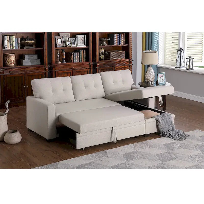 Divano componibile imbottito estraibile con chaise longue