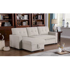 Divano componibile imbottito estraibile con chaise longue