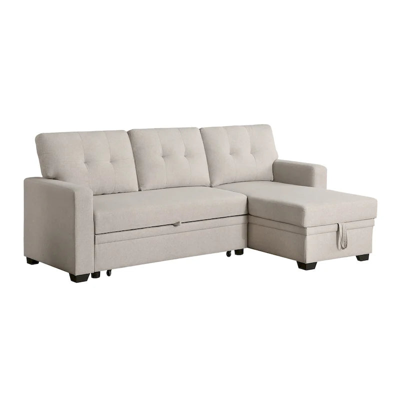 Divano componibile imbottito estraibile con chaise longue