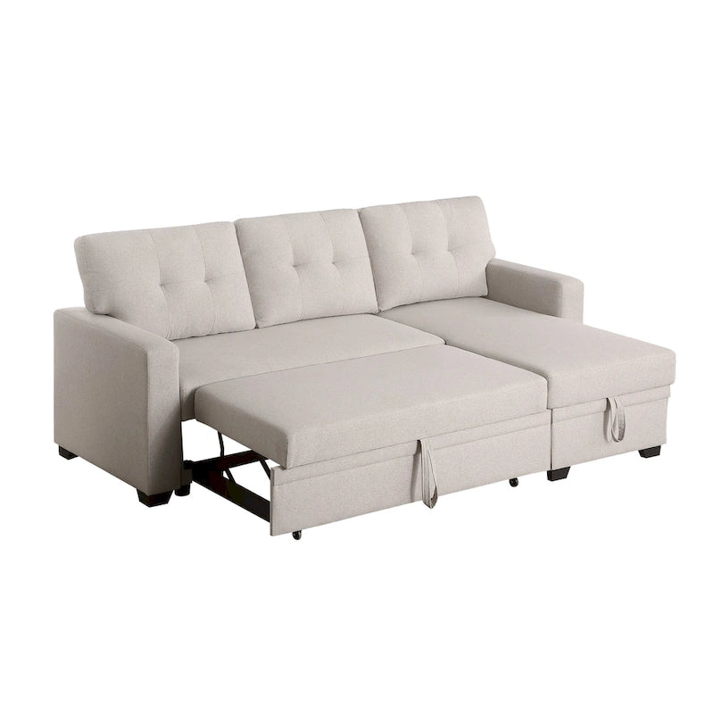 Divano componibile imbottito estraibile con chaise longue
