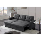 Divano componibile imbottito estraibile con chaise longue