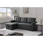 Divano componibile imbottito estraibile con chaise longue