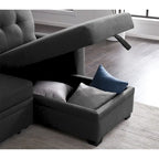 Divano componibile imbottito estraibile con chaise longue