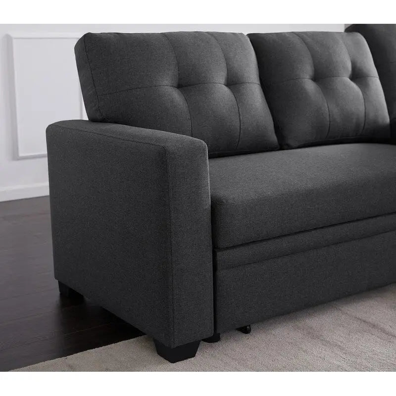 Divano componibile imbottito estraibile con chaise longue