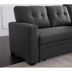 Divano componibile imbottito estraibile con chaise longue