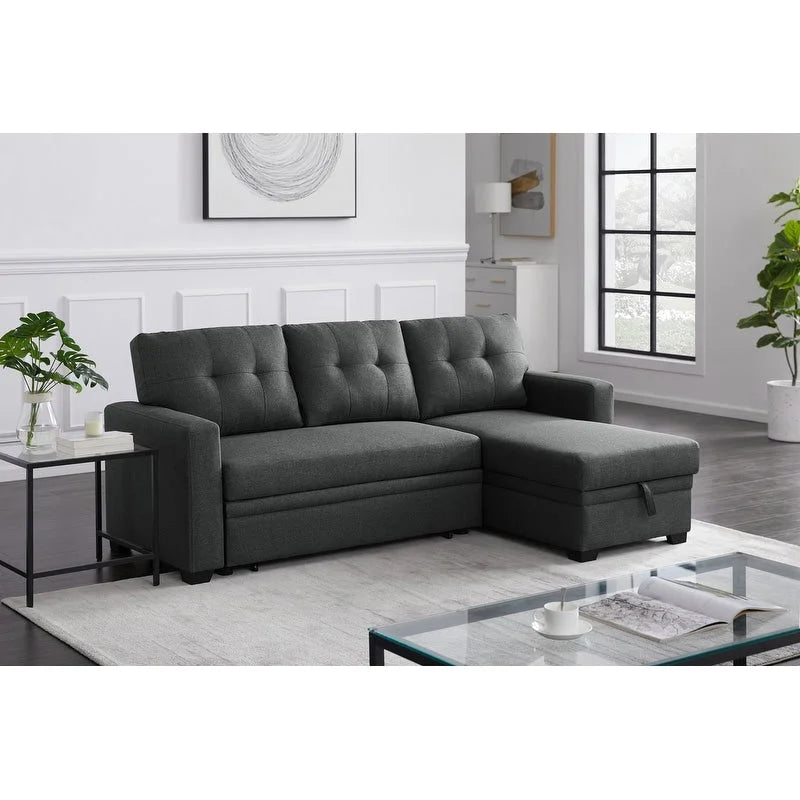 Divano componibile imbottito estraibile con chaise longue