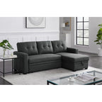 Divano componibile imbottito estraibile con chaise longue