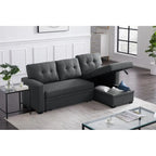 Divano componibile imbottito estraibile con chaise longue