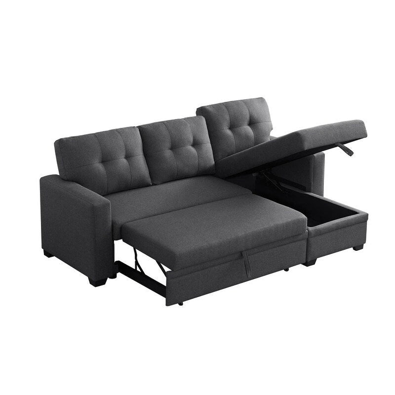 Divano componibile imbottito estraibile con chaise longue