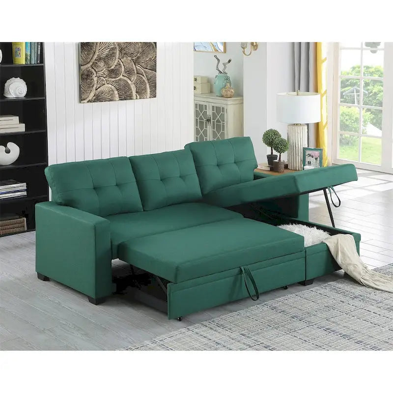 Divano componibile imbottito estraibile con chaise longue