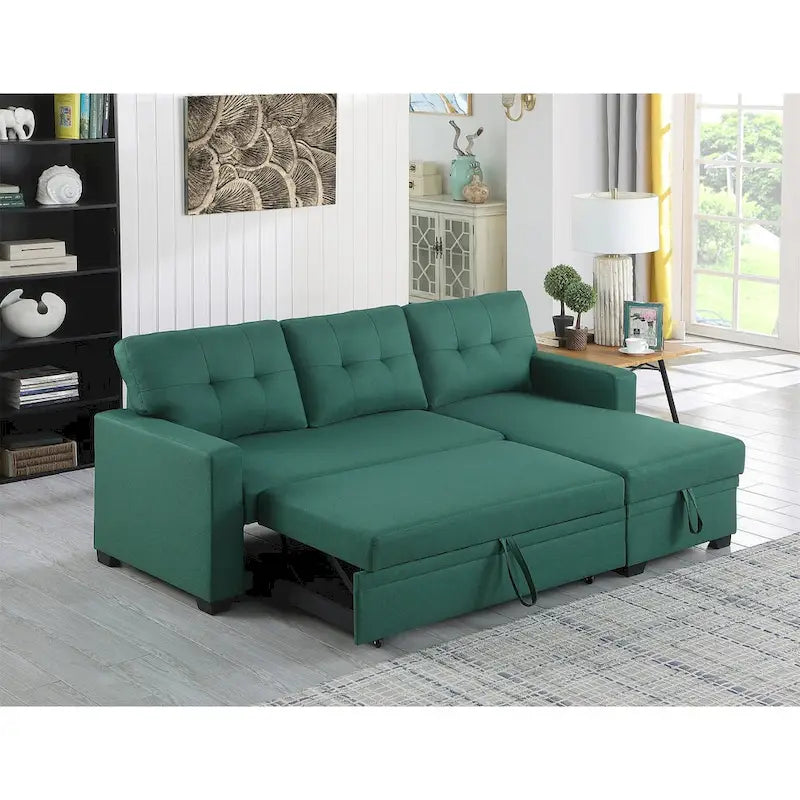 Divano componibile imbottito estraibile con chaise longue