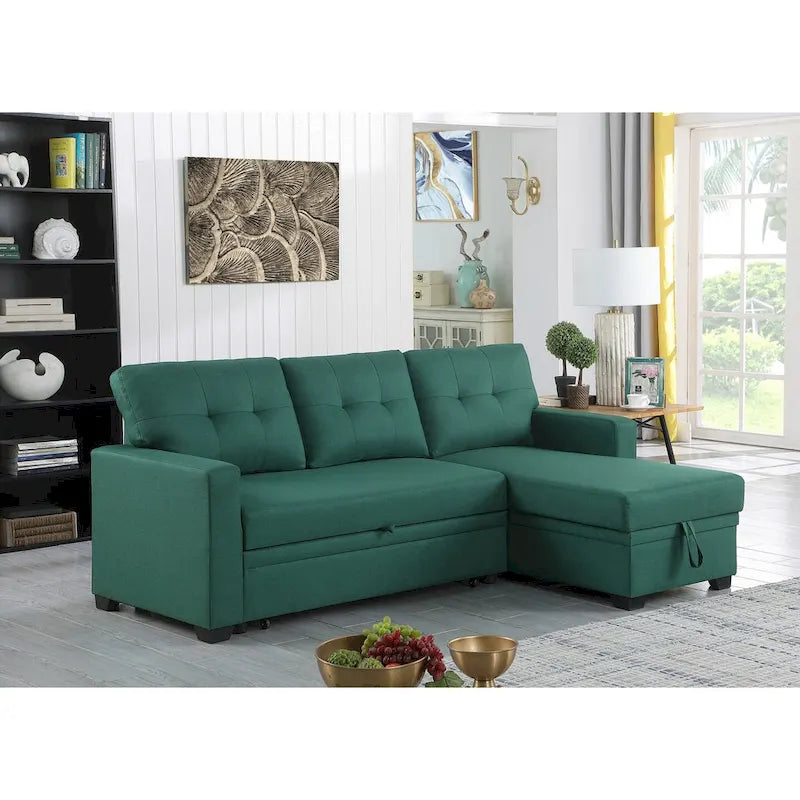 Divano componibile imbottito estraibile con chaise longue