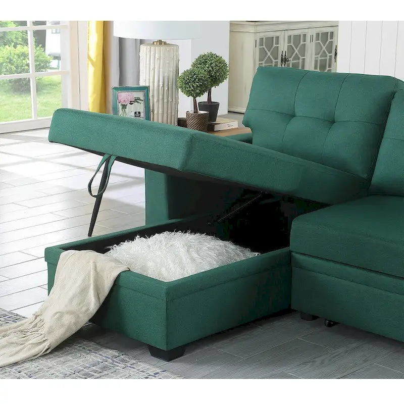 Divano componibile imbottito estraibile con chaise longue