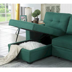 Divano componibile imbottito estraibile con chaise longue