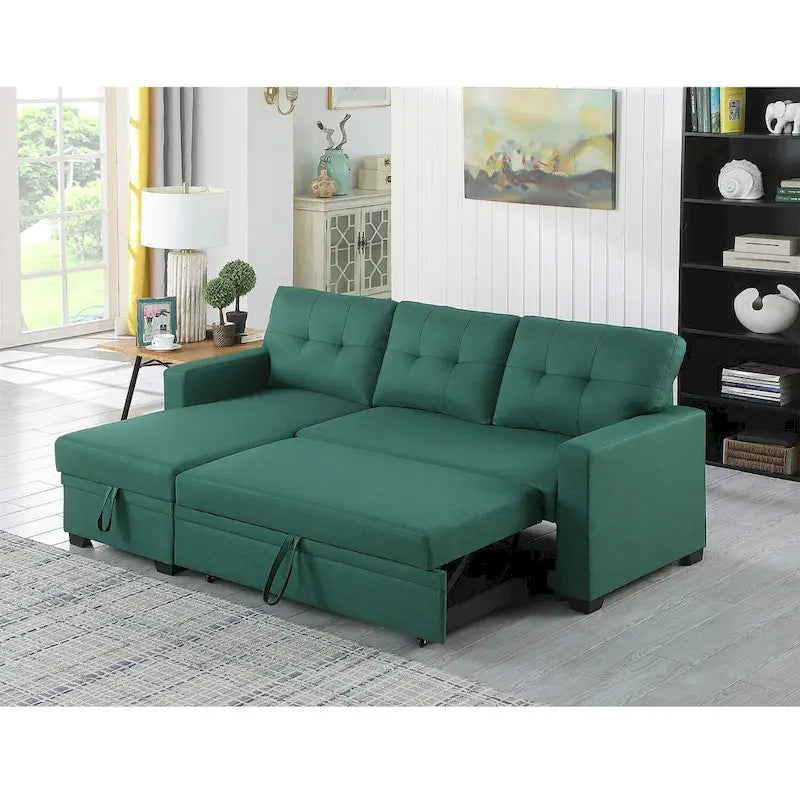 Divano componibile imbottito estraibile con chaise longue