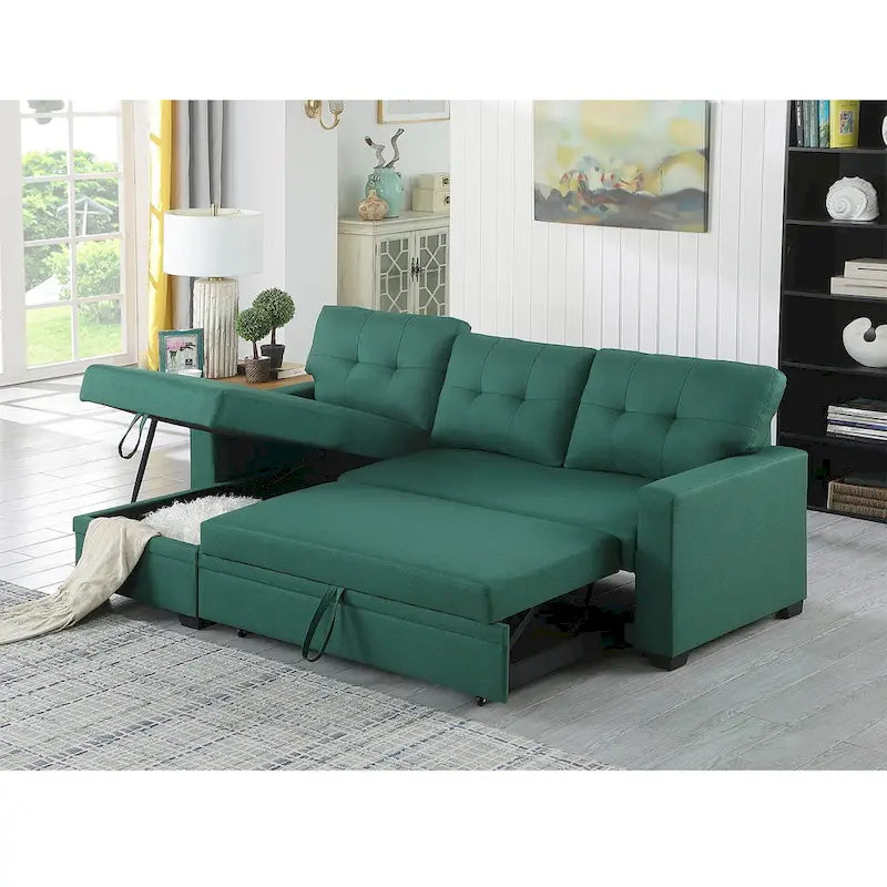 Divano componibile imbottito estraibile con chaise longue