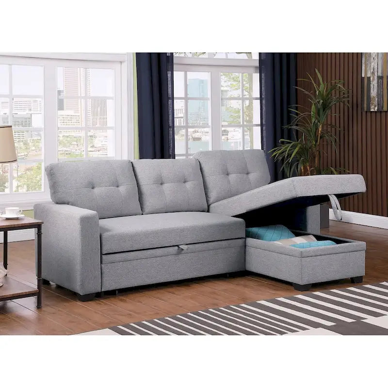 Divano componibile imbottito estraibile con chaise longue