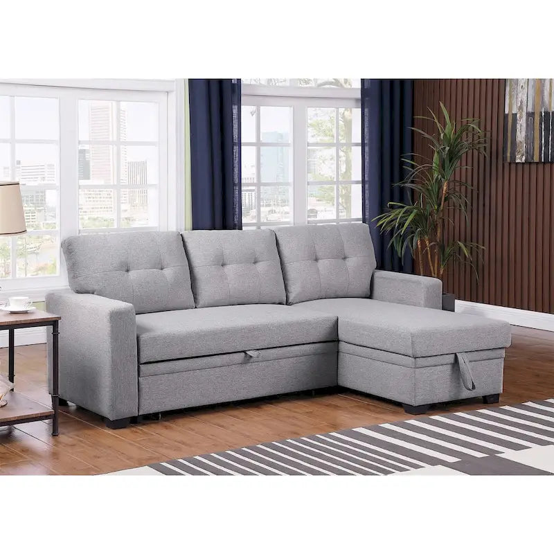 Divano componibile imbottito estraibile con chaise longue