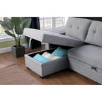 Divano componibile imbottito estraibile con chaise longue