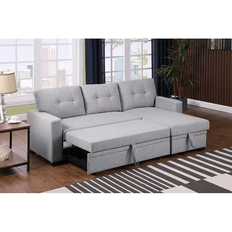 Divano componibile imbottito estraibile con chaise longue