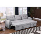 Divano componibile imbottito estraibile con chaise longue