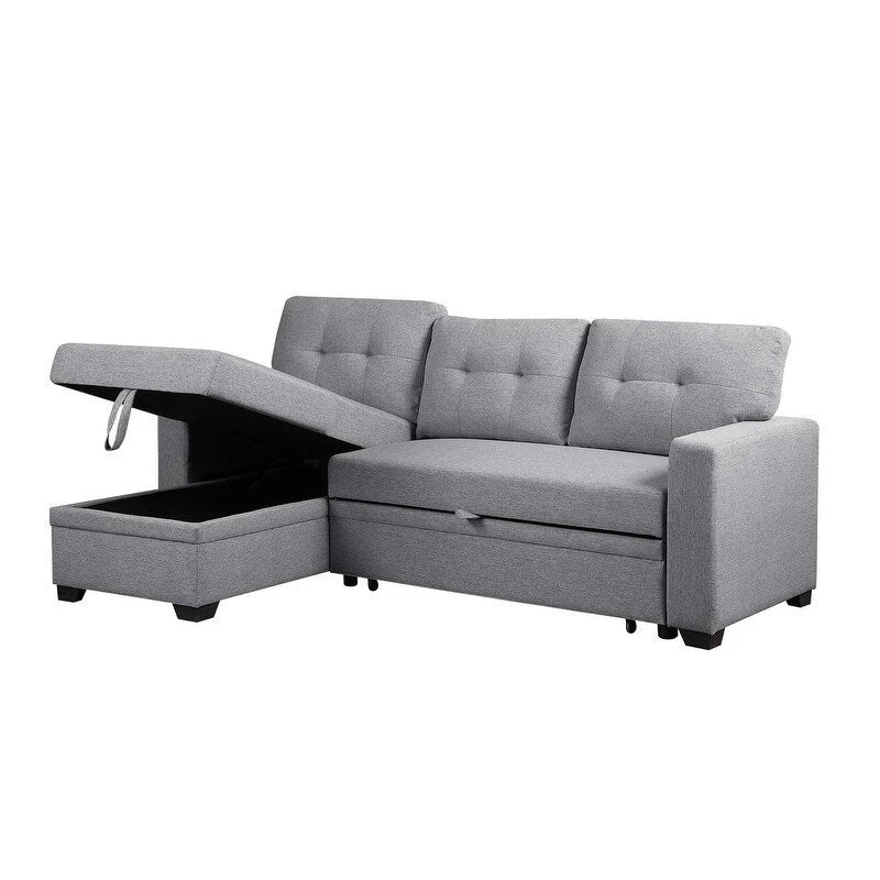 Divano componibile imbottito estraibile con chaise longue