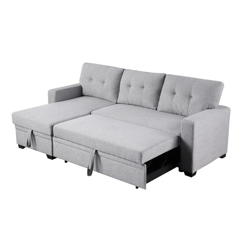 Divano componibile imbottito estraibile con chaise longue