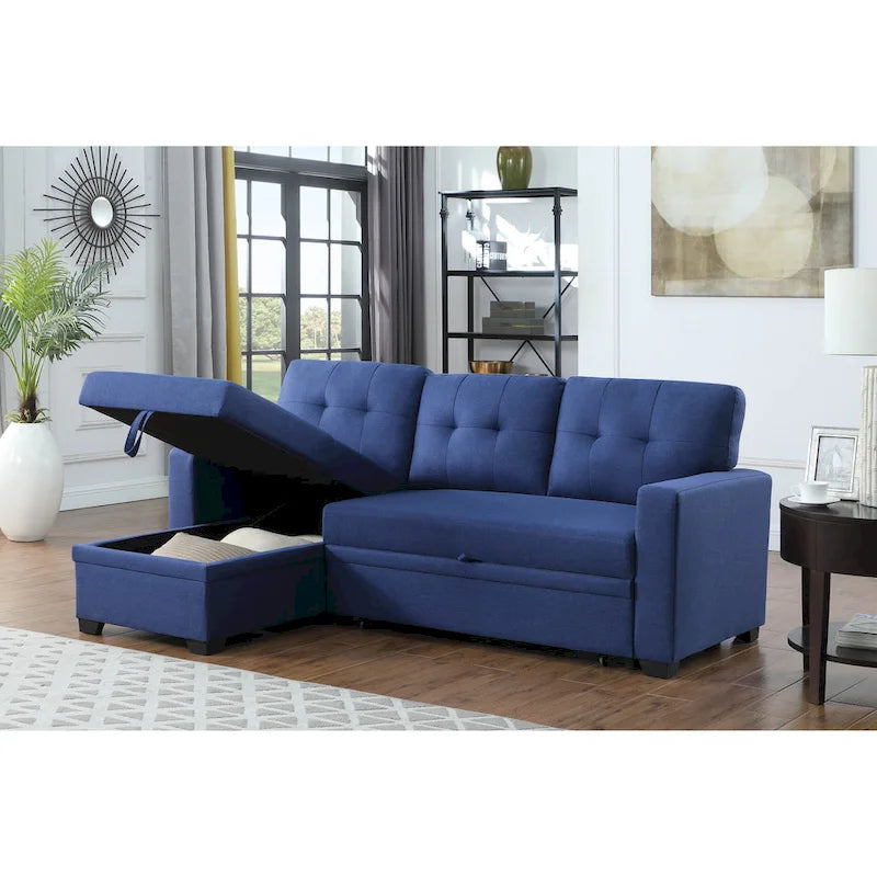 Divano componibile imbottito estraibile con chaise longue
