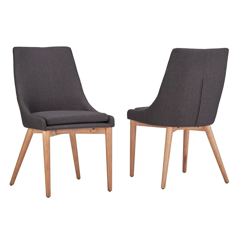 Set di 2 sedie da pranzo Oak Barrel Back - Rivestimento neutro