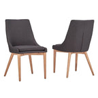 Set di 2 sedie da pranzo Oak Barrel Back - Rivestimento neutro