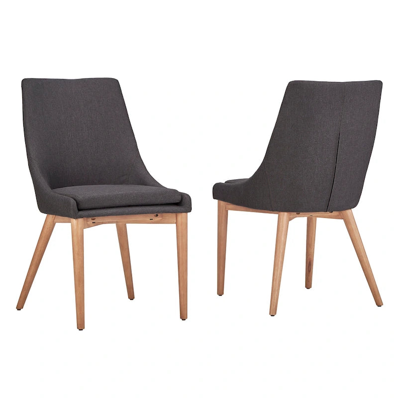 Set di 2 sedie da pranzo Oak Barrel Back - Rivestimento neutro