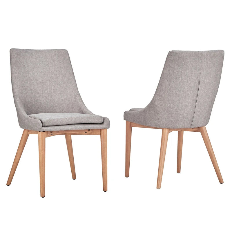 Set di 2 sedie da pranzo Oak Barrel Back - Rivestimento neutro