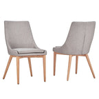 Set di 2 sedie da pranzo Oak Barrel Back - Rivestimento neutro