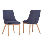 Set di 2 sedie da pranzo Oak Barrel Back - Rivestimento neutro