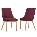 Set di 2 sedie da pranzo Oak Barrel Back - Rivestimento neutro