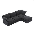 Divano componibile imbottito in velluto stile minimalista 123