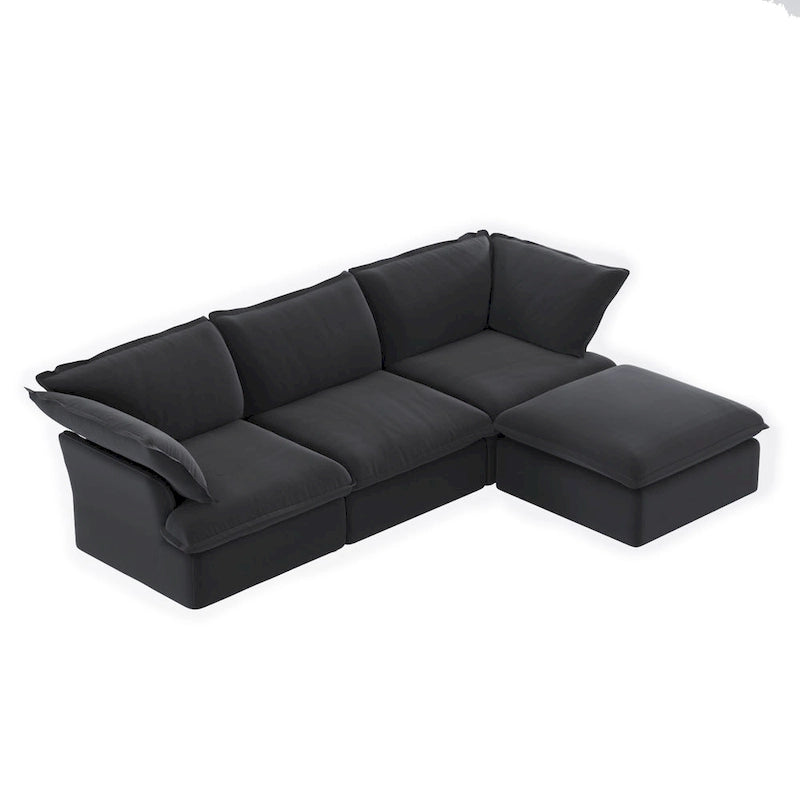 Divano componibile imbottito in velluto stile minimalista 123