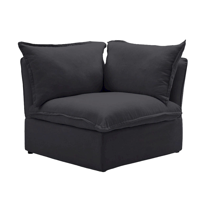 Divano componibile imbottito in velluto stile minimalista 123