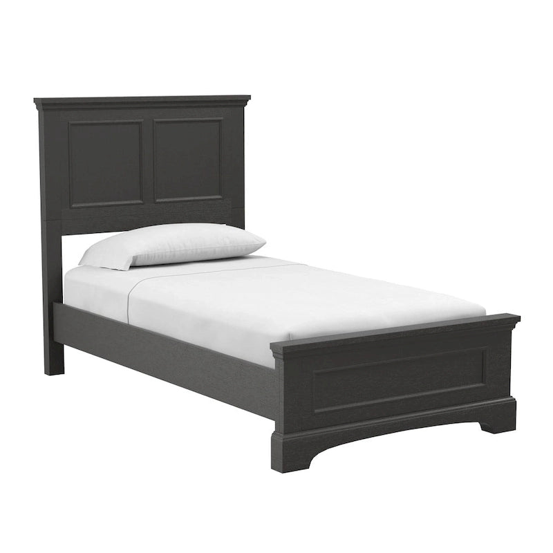 Set Letto a Pannelli Rurale con Finitura Nera - Stile Rustico