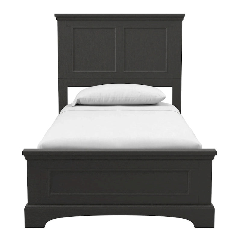 Set Letto a Pannelli Rurale con Finitura Nera - Stile Rustico