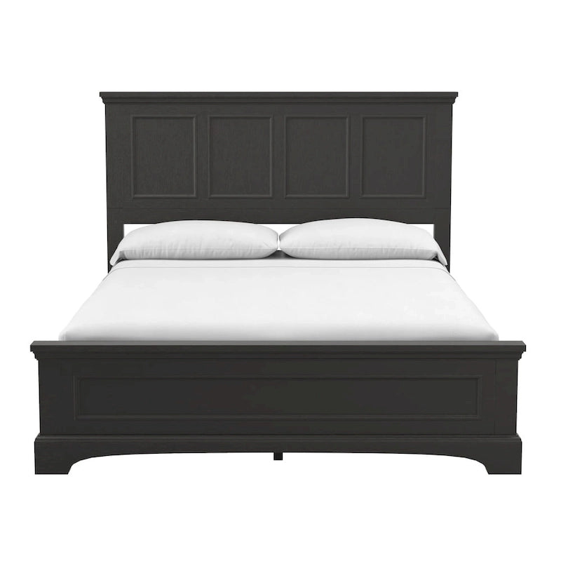 Set Letto a Pannelli Rurale con Finitura Nera - Stile Rustico