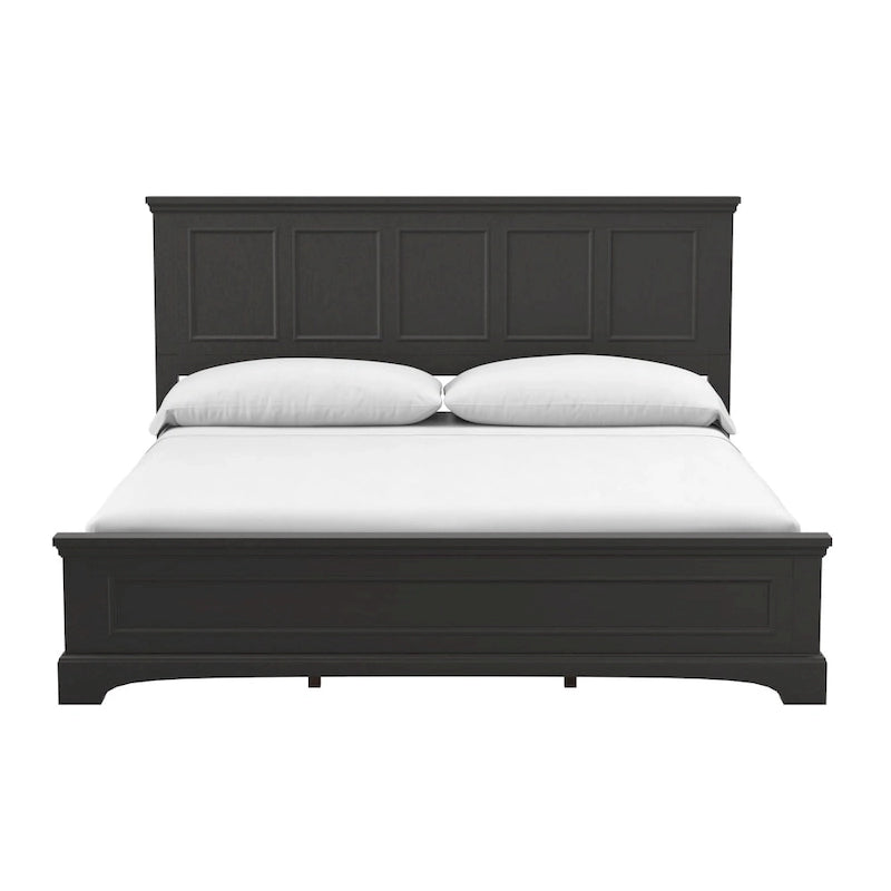 Set Letto a Pannelli Rurale con Finitura Nera - Stile Rustico