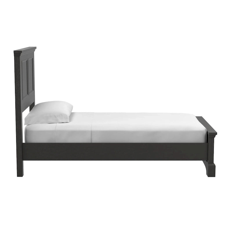 Set Letto a Pannelli Rurale con Finitura Nera - Stile Rustico
