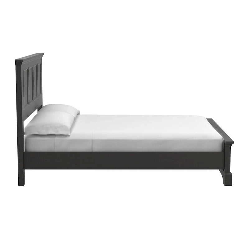 Set Letto a Pannelli Rurale con Finitura Nera - Stile Rustico