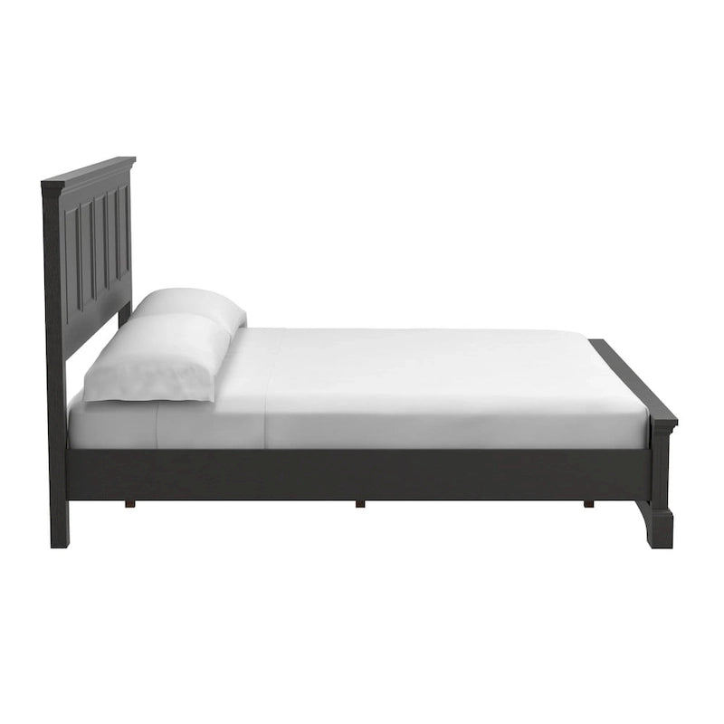 Set Letto a Pannelli Rurale con Finitura Nera - Stile Rustico