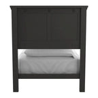 Set Letto a Pannelli Rurale con Finitura Nera - Stile Rustico