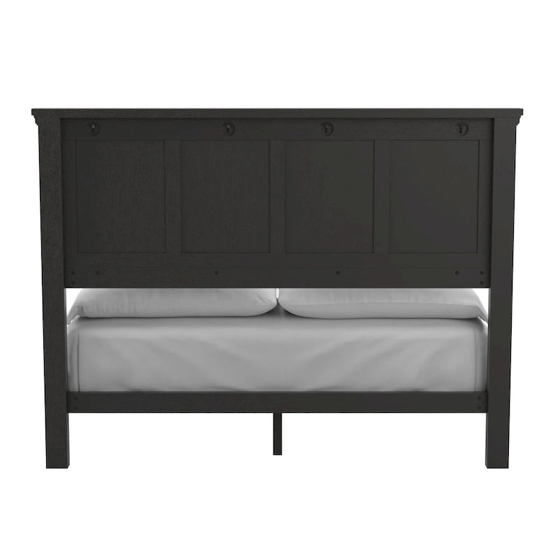 Set Letto a Pannelli Rurale con Finitura Nera - Stile Rustico