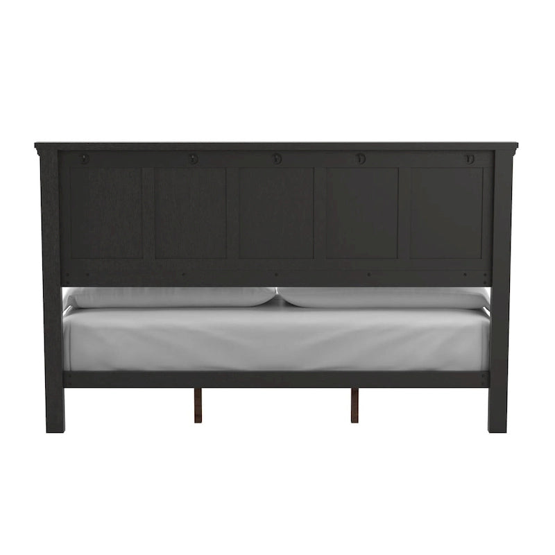 Set Letto a Pannelli Rurale con Finitura Nera - Stile Rustico