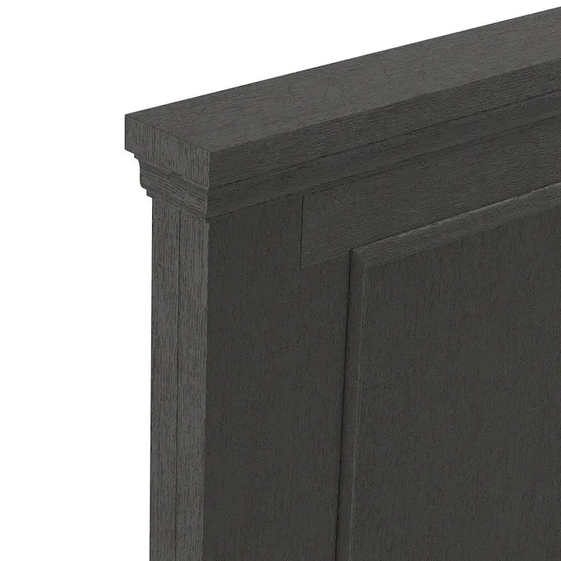 Set Letto a Pannelli Rurale con Finitura Nera - Stile Rustico