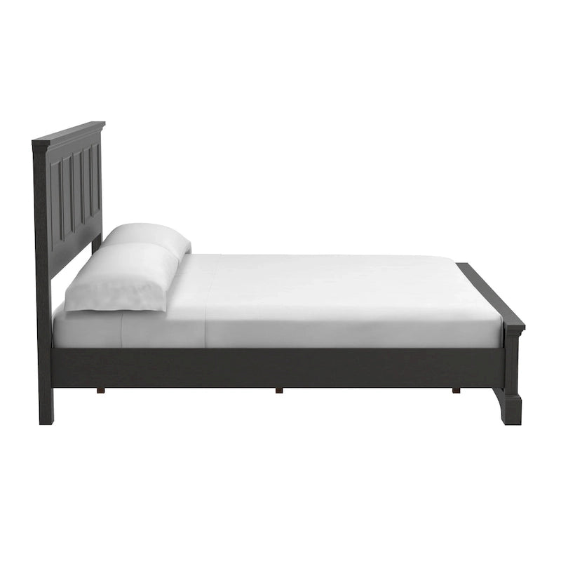 Set Letto a Pannelli Rurale con Finitura Nera - Stile Rustico